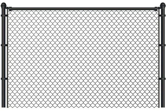Black coated chain link fence style illustration