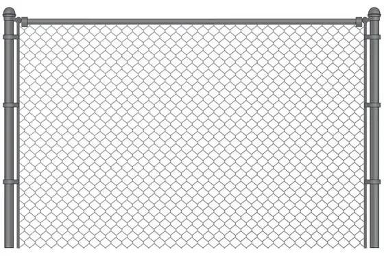 Silver galvanized chain link fence style illustration